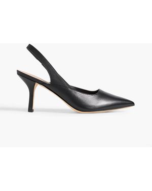 Stuart Weitzman Zuri 75 Leather Slingback Pumps - Black