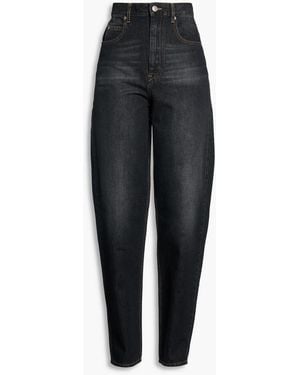 Isabel Marant Corsy High-Rise Tapered Jeans - Black