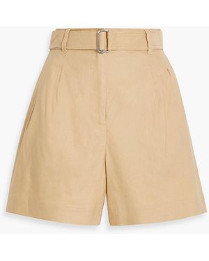 Jonathan Simkhai Sonny Belted Linen-Blend Shorts - Natural
