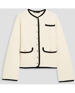 Maje Embroidered Knitted Cardigan - Natural