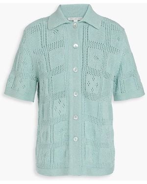 Cotton by Autumn Cashmere Hemd aus baumwolle in pointelle-strick - Blau