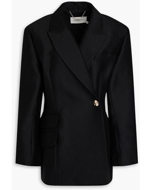 Zimmermann Double-Breasted Wool And Silk-Blend Blazer - Black