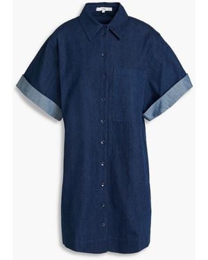 Tibi Denim Mini Shirt Dress - Blue