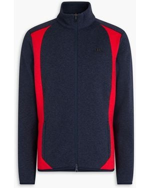 J.Lindeberg Steve Two-tone Fleece Zip-up Sweatshirt - Blue