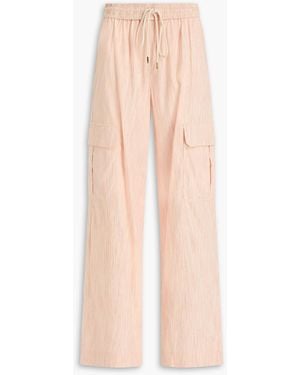 Zimmermann Striped Linen-blend Cargo Trousers - Natural