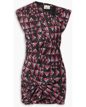 Isabel Marant Printed Dévoré-Voile Mini Dress - Red