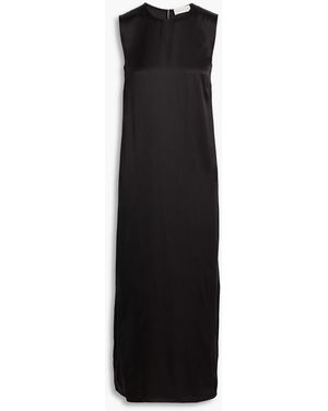 Veronica de Piante Alessia Washed-Silk Midi Dress - Black