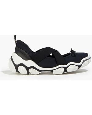 Red(V) Ballet Bow-embellished Neoprene Sneakers - Black