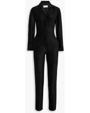 Rivet Utility Bigwig Cotton-blend Corduroy Jumpsuit - Black