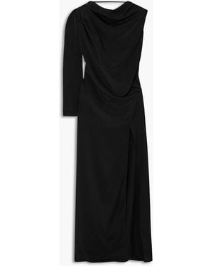 Michael Lo Sordo Maxikleid aus seiden-crêpe mit drapierung - Schwarz