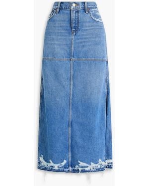 RE/DONE Distressed Denim Maxi Skirt - Blue