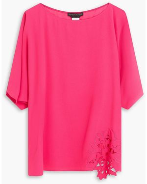 Marina Rinaldi Embroidered Crepe Blouse - Pink