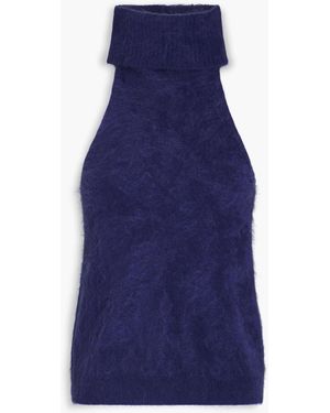 Autumn Cashmere Brushed Cashmere Turtleneck Top - Blue