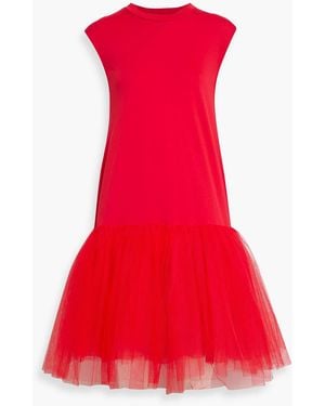 Simone Rocha Tulle And Cotton-Jersey Dress - Red