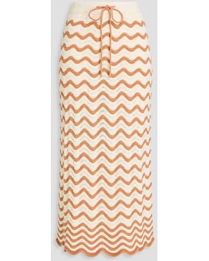 Zimmermann Crochet-knit Cotton Midi Skirt - Natural