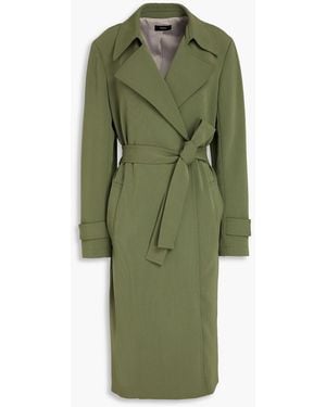 Theory Oaklane Crepe Trench Coat - Green