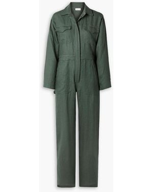 Rivet Utility Powerhouse Linen Jumpsuit - Green