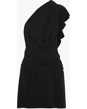IRO Bonzac One-Shoulder Ruffled Crepe Mini Dress - Black
