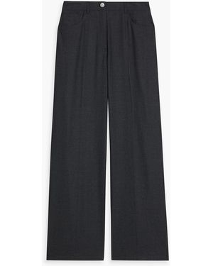 Theory Flannel Wide-Leg Pants - Black