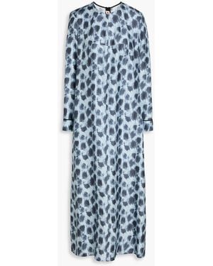 Marni Printed Silk-twill Maxi Dress - Blue