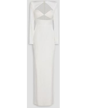 Alex Perry Cutout Satin-Crepe Maxi Dress - White