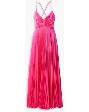 A.L.C. Aries Cutout Pleated Satin Maxi Dress - Pink