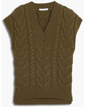 FRAME Cable-knit Merino Wool Vest - Green