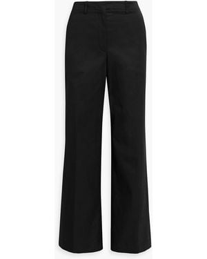 Theory Cotton-Blend Twill Wide-Leg Pants - Black