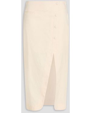 Sandro Linen-Blend Midi Skirt - Natural