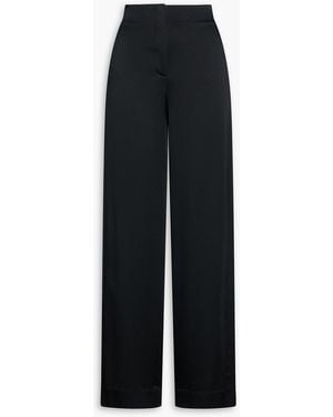 Veronica Beard Ronin Satin-Crepe Wide-Leg Trousers - Black