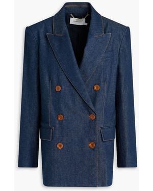 Zimmermann Double-breasted Denim Blazer - Blue