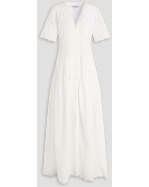 Veronica Beard Arushi Broderie Anglaise Cotton Maxi Dress - White