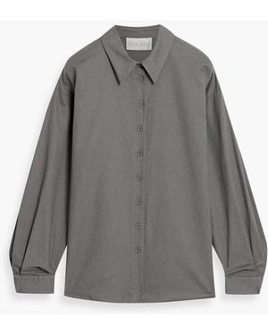 Mikael Aghal Cotton And Linen-Blend Shirt - Grey