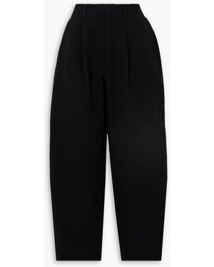 Apiece Apart Bari Linen And Cotton-blend Tapered Trousers - Black