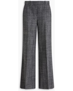 Theory Wool-Blend Tweed Wide-Leg Trousers - Grey