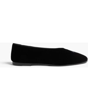 By Malene Birger Ayda Embroidered Velvet Loafers - Black