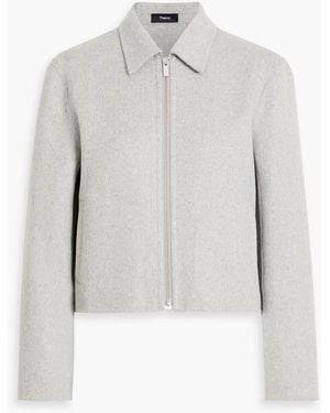 Theory Wool And Cashmere-Blend Felt Jacket - White