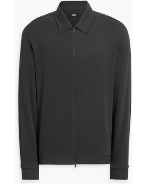 PAIGE Darrel Waffle-Knit Cotton-Blend Zip-Up Sweater - Black