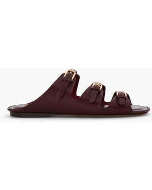 Sandro Buckled Leather Sandals - Brown