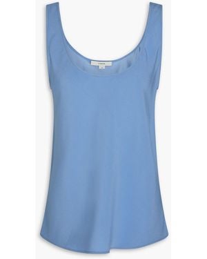 Vince Silk-blend Crepe-satin Top - Blue