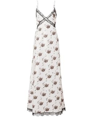 Brock Collection Onorina Lace-trimmed Floral-print Taffeta Maxi Dress - White
