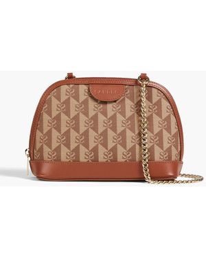Sandro Leather-trimmed Jacquard Cross-body Bag - Brown