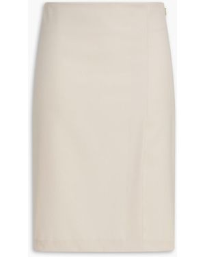 Loulou de Saison Ingrid Wool-twill Pencil Skirt - Natural