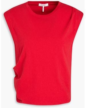 Rag & Bone Oberteil "mica" aus baumwoll-jersey mit falten - Rot