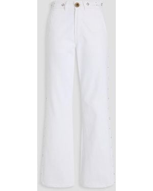 Wales Bonner Studded High-Rise Flared Jeans - White