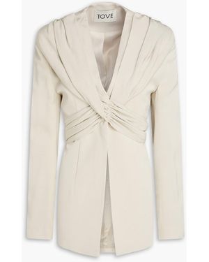 TOVE Draped Faille Blazer - Natural