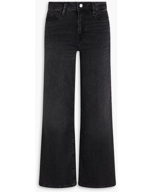 FRAME Le Slim Palazzo High-Rise Wide-Leg Jeans - Black