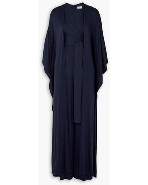 Miguelina Norma jumpsuit aus stretch-jersey mit wickel- und cape-effekt - Blau