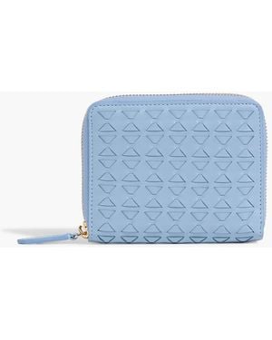 Serapian Mosaico Woven Leather Wallet - Blue