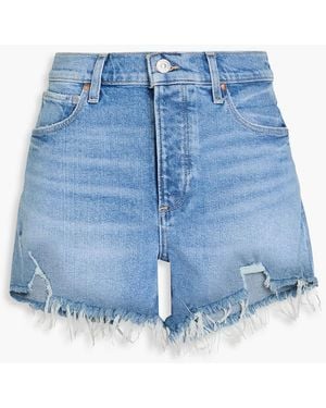 PAIGE Asher Distressed Denim Shorts - Blue